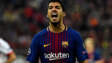 Luis Suárez, en uno de sus partidos con el Barcelona