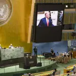 El Presidente Trump durante su intervención en la Asamblea de las Naciones Unidas.