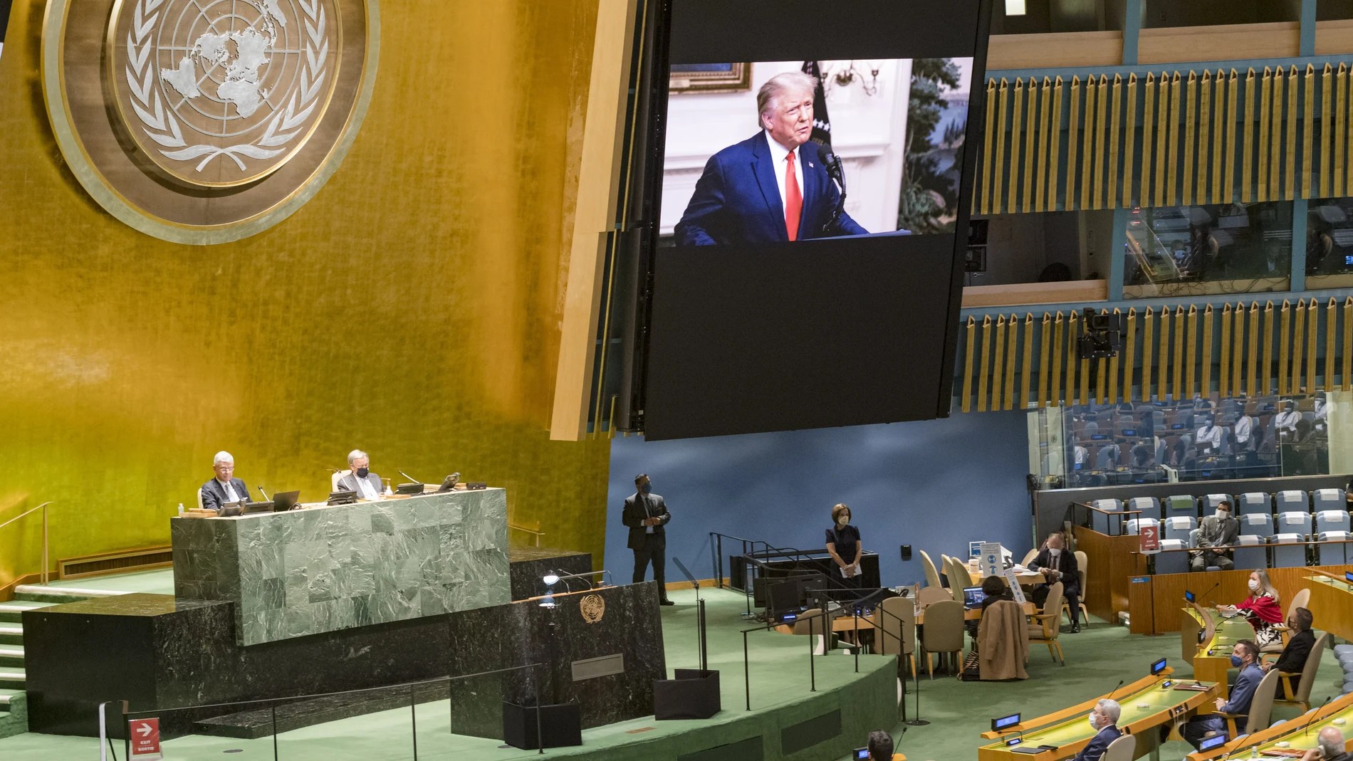 El Presidente Trump durante su intervención en la Asamblea de las Naciones Unidas.