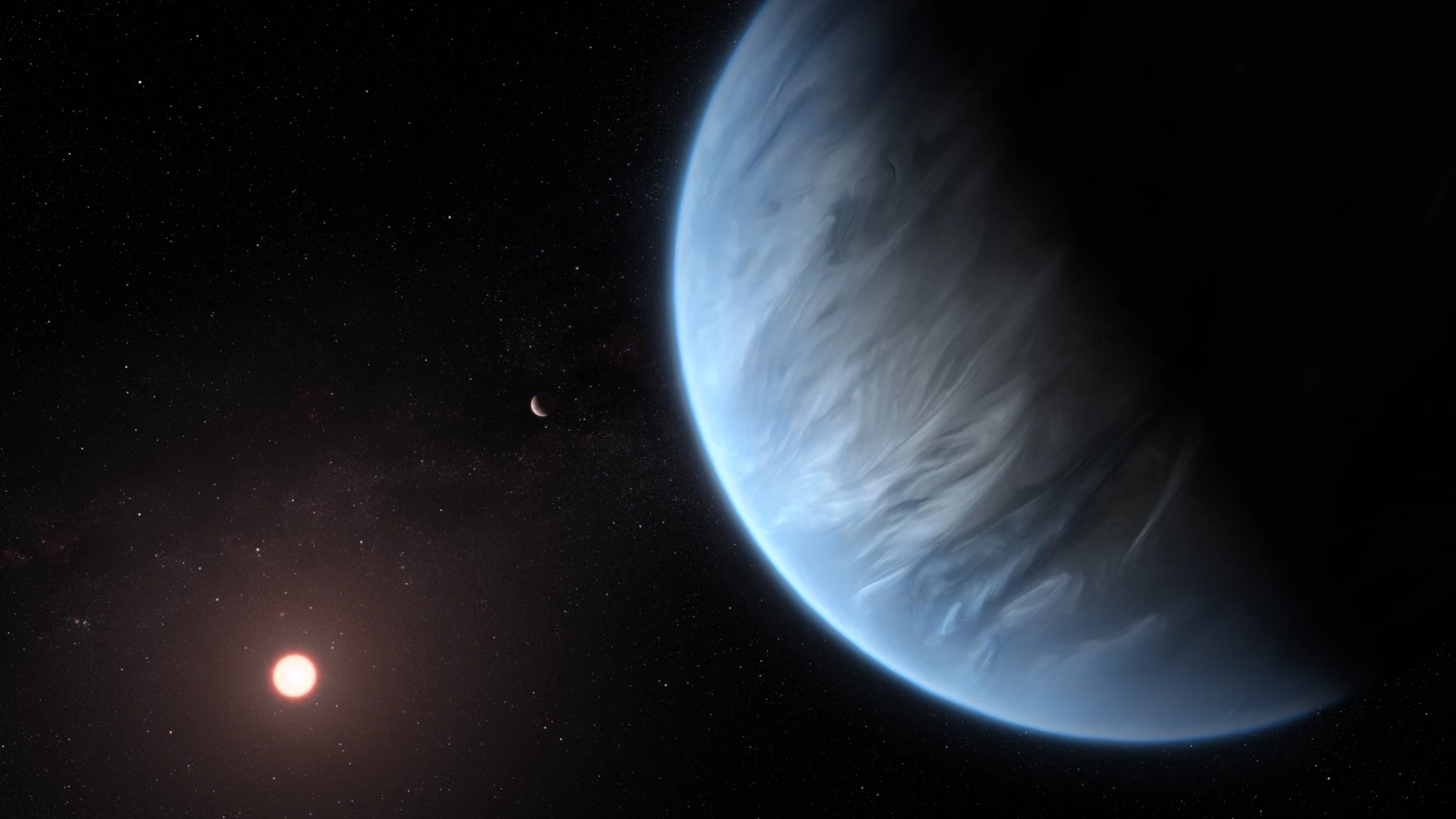 Impresión artística del exoplaneta K2-18b.