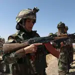 Soldados afganos en una sesión de entrenamiento