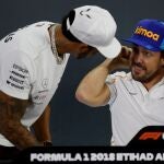 El piloto inglés Lewis Hamilton y el español Fernando Alonso