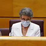 La administradora provisional de RTVE, Rosa María Mateo, al inicio de su comparecencia ante la Comisión Mixta de Control Parlamentario