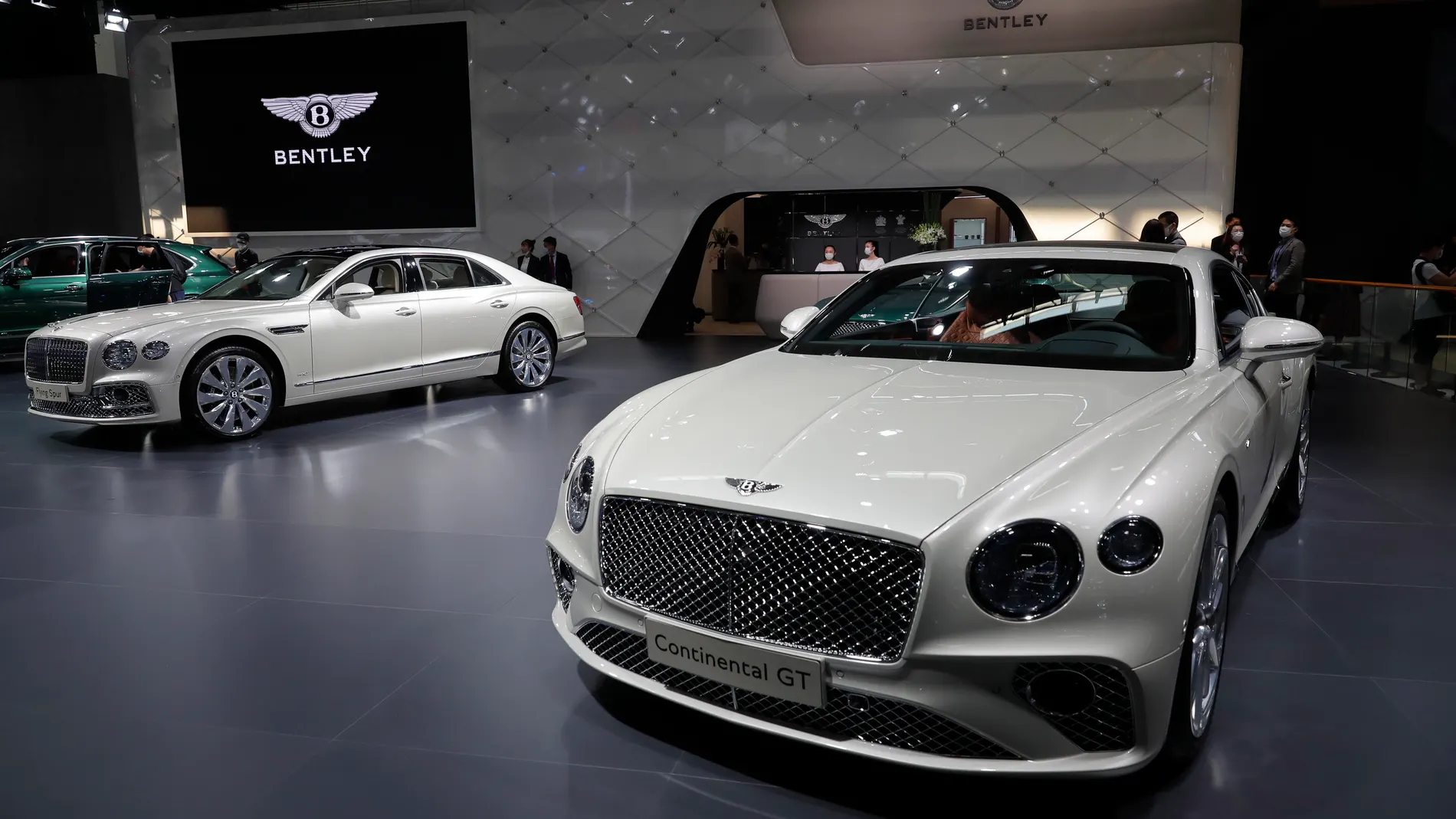 Beijing (China), 26/09/2020.- A Bentley Continental GT car on display at the Beijing International Automotive Exhibition in Beijing, China, 26 September 2020. The exhibition also known as Auto China, is held from 26 September to 05 October 2020. EFE/EPA/WU HONG