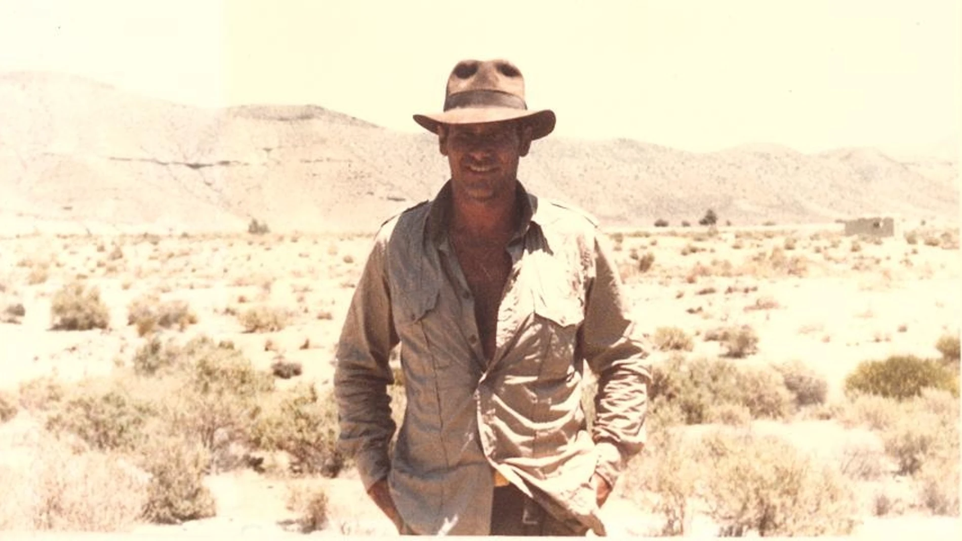 Harrison Ford durante el rodaje de Indiana Jones en Almería en 1988