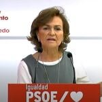 Carmen Calvo durante la inauguración de la jornada de la Escuela de pensamiento feminista Elena Arnedo.PSOE26/09/2020