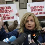 La presidenta del Colectivo de Víctimas del Terrorismo en el País Vasco (Covite), Consuelo Ordóñez en una de sus comparecencias ante los medios