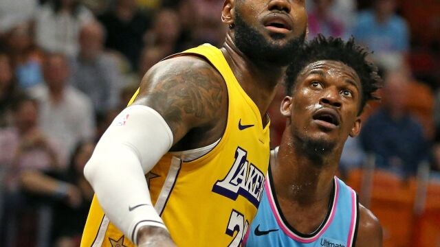 LeBron James y Jimmy Butler, los líderes de Lakers y Heat