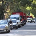 Coches y camiones en Madrid