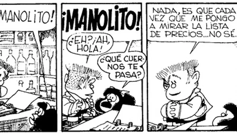 Una tira de Manolito en &quot;Mafalda&quot;
