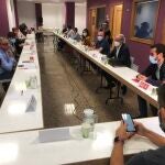 La comisión de seguimiento del pacto del Botànic reunida en la sede de Podemos30/09/2020