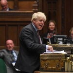 El "premier" británico, Boris Johnson, ayer en la Cámara de los Comunes