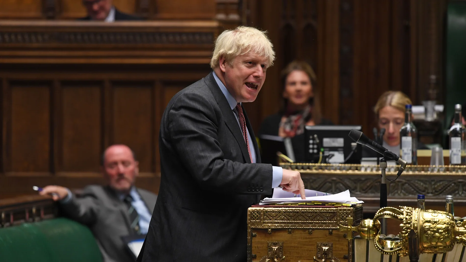 El "premier" británico, Boris Johnson, ayer en la Cámara de los Comunes