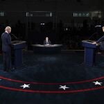 Donald Trump y Joe Biden durante el debate