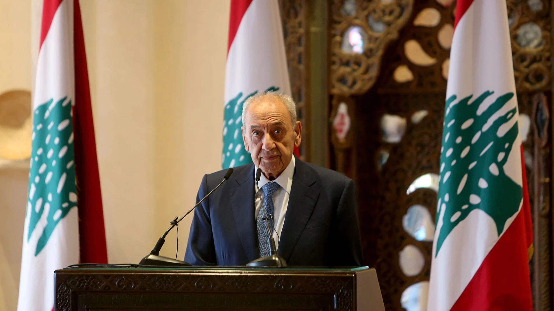 El presidente del parlamento libanés, Nabih Berri