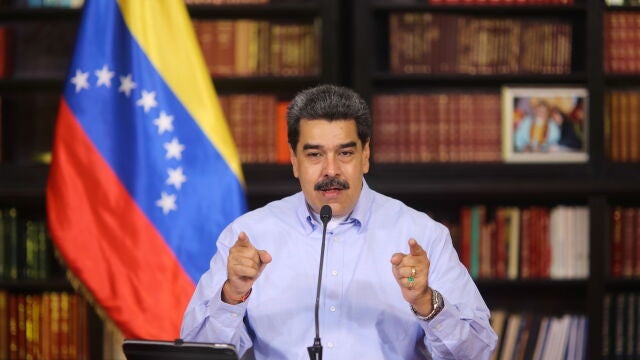 El presidente de Venezuela, Nicolas Maduro, durante una rueda de prensa este domingo en Caracas