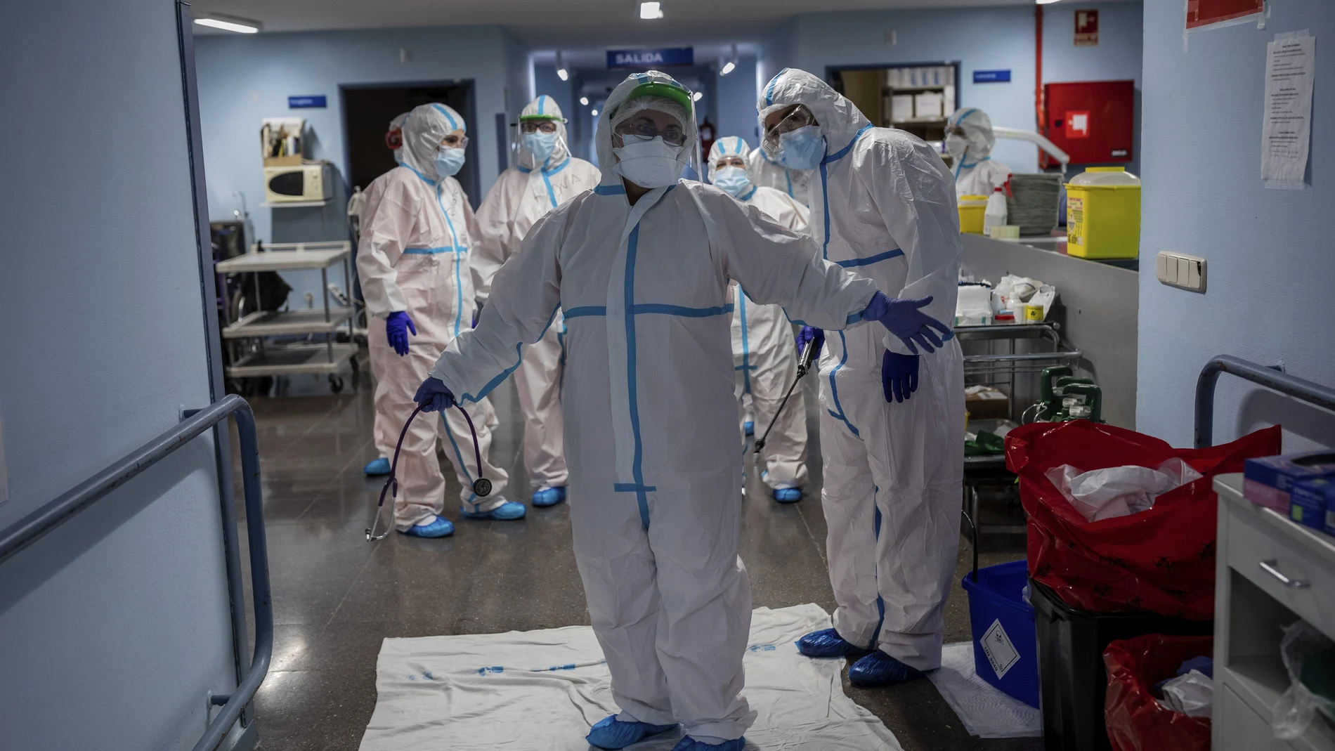 Equipo médico en el Hospital Severo Ochoa de Leganes.