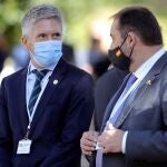 El ministro de Interior, Fernando Grande-Marlaska, y el ministro de Transportes, José Luis Ábalos, han comparecido hoy en Madrid