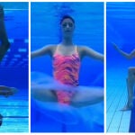 Las increíbles piruetas de la joven nadadora