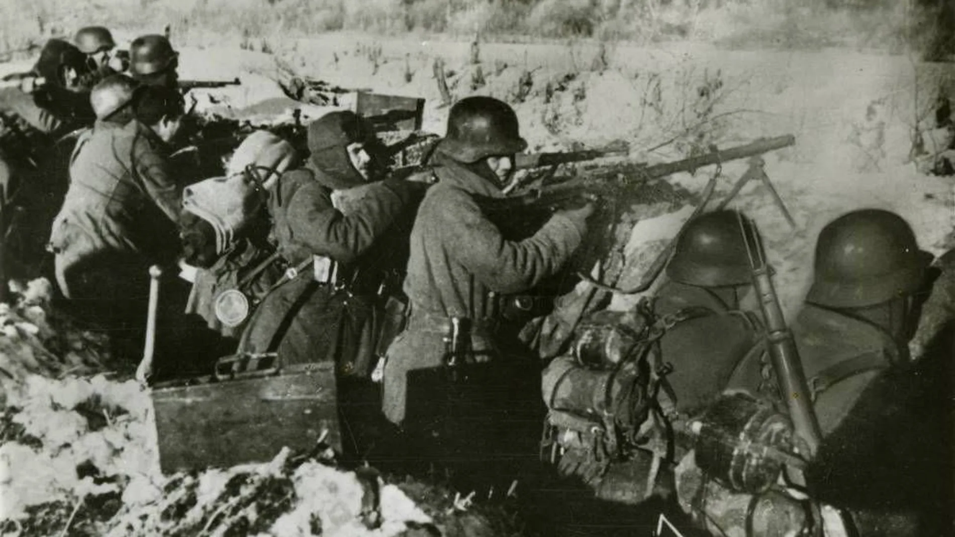 Soldados españoles de la División Azul en la Batalla de Krasny Bor