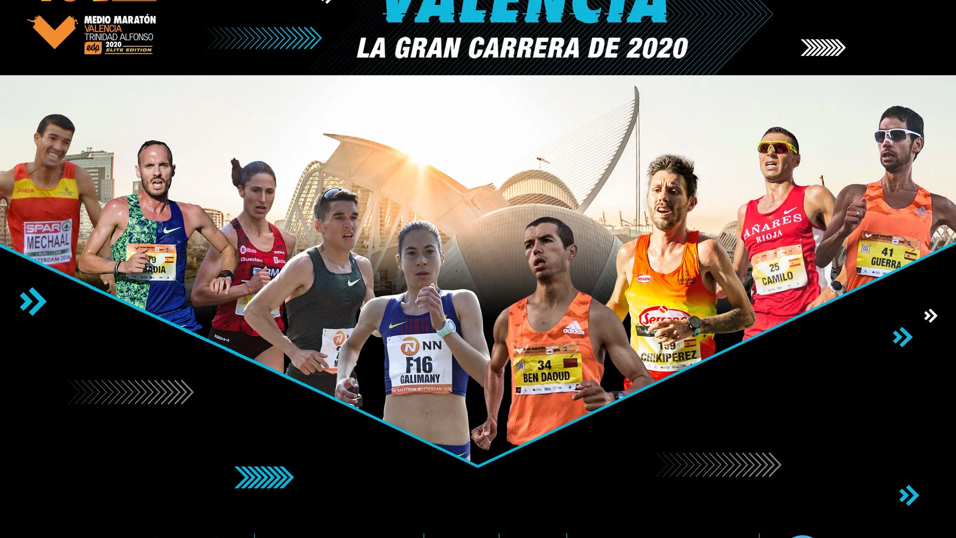 Imagen de los atletas de élite que estarán presentes en la prueba