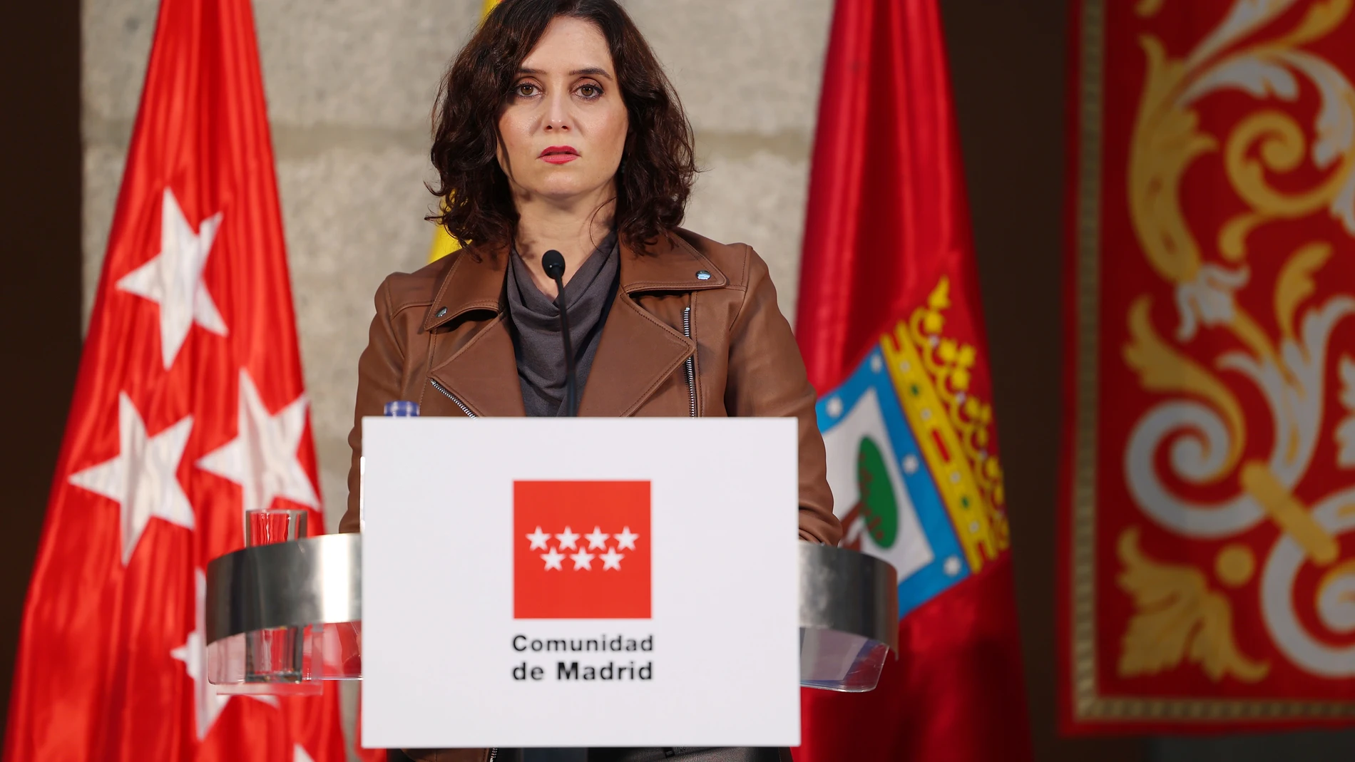 La presidenta de la Comunidad de Madrid, Isabel Díaz Ayuso, realiza declaraciones sobre la situación actual y evolución epidemiológica del COVID-19, en la Real Casa de Correos