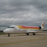 Avión de Air Nostrum en el aeropuerto de León
