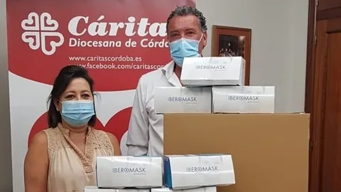 Cáritas es una de las entidades que ha recibido las mascarillas de Iberomask