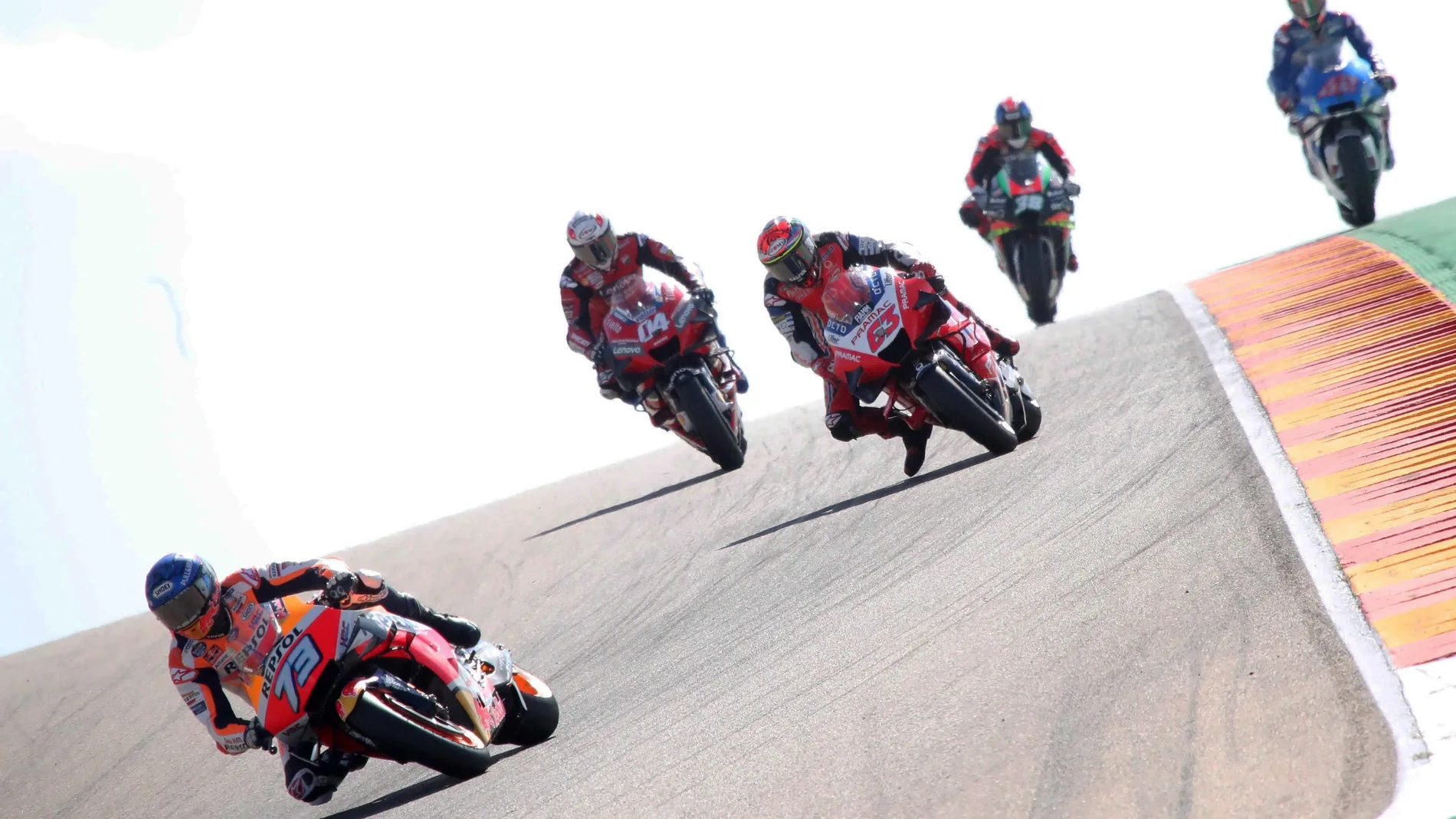 Álex Márquez, del Repsol Honda Team, en un entrenamiento en Motorland Aragón