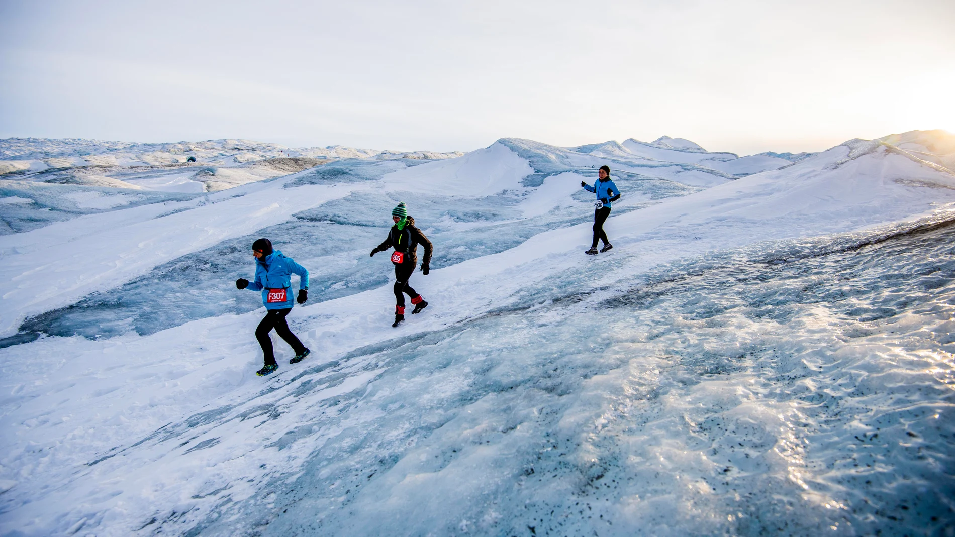 Hielo, mucho hielo y mucho espíritu deportivo en el maratón de Groenladia.