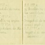 Dos páginas del cuaderno de caligrafía que Michal Skibinski escribió en el verano de 1939
