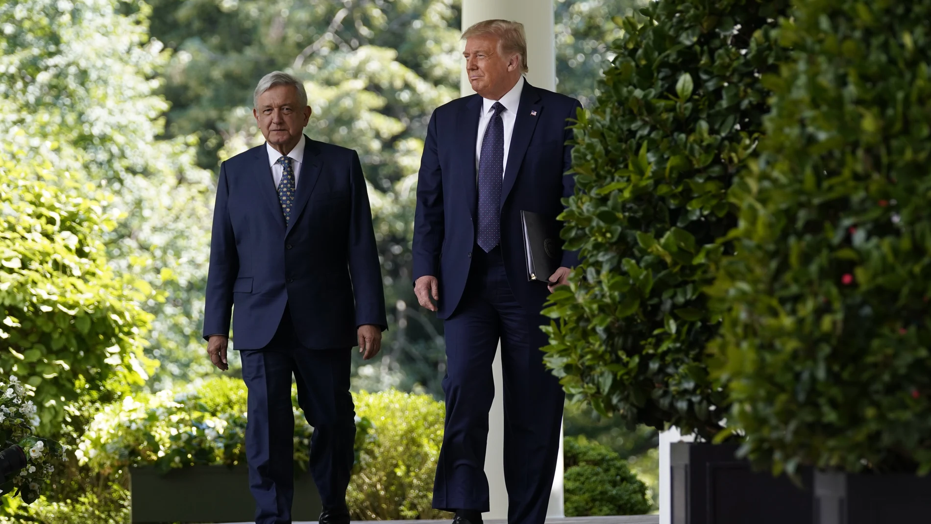 Donald Trump con Andrés Manuel López Obrador en la Casa Blanca en una foto de archivo