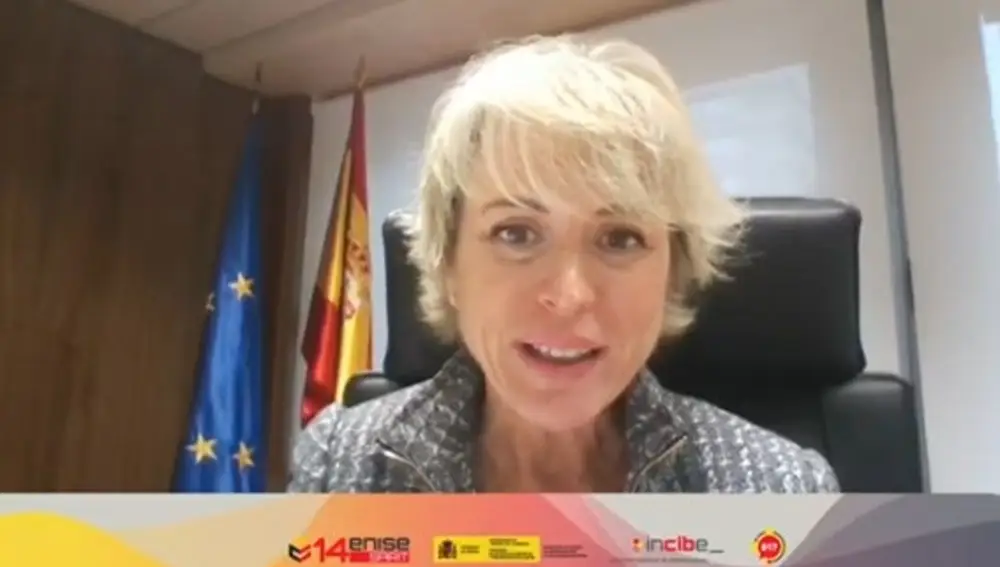 Carmen Artigas en su participación telemática en la jornada del Incibe.EUROPA PRESS20/10/2020