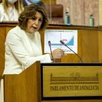 La secretaria general del PSOE-A, Susana Díaz, en el Debate sobre el Estado de la Comunidad