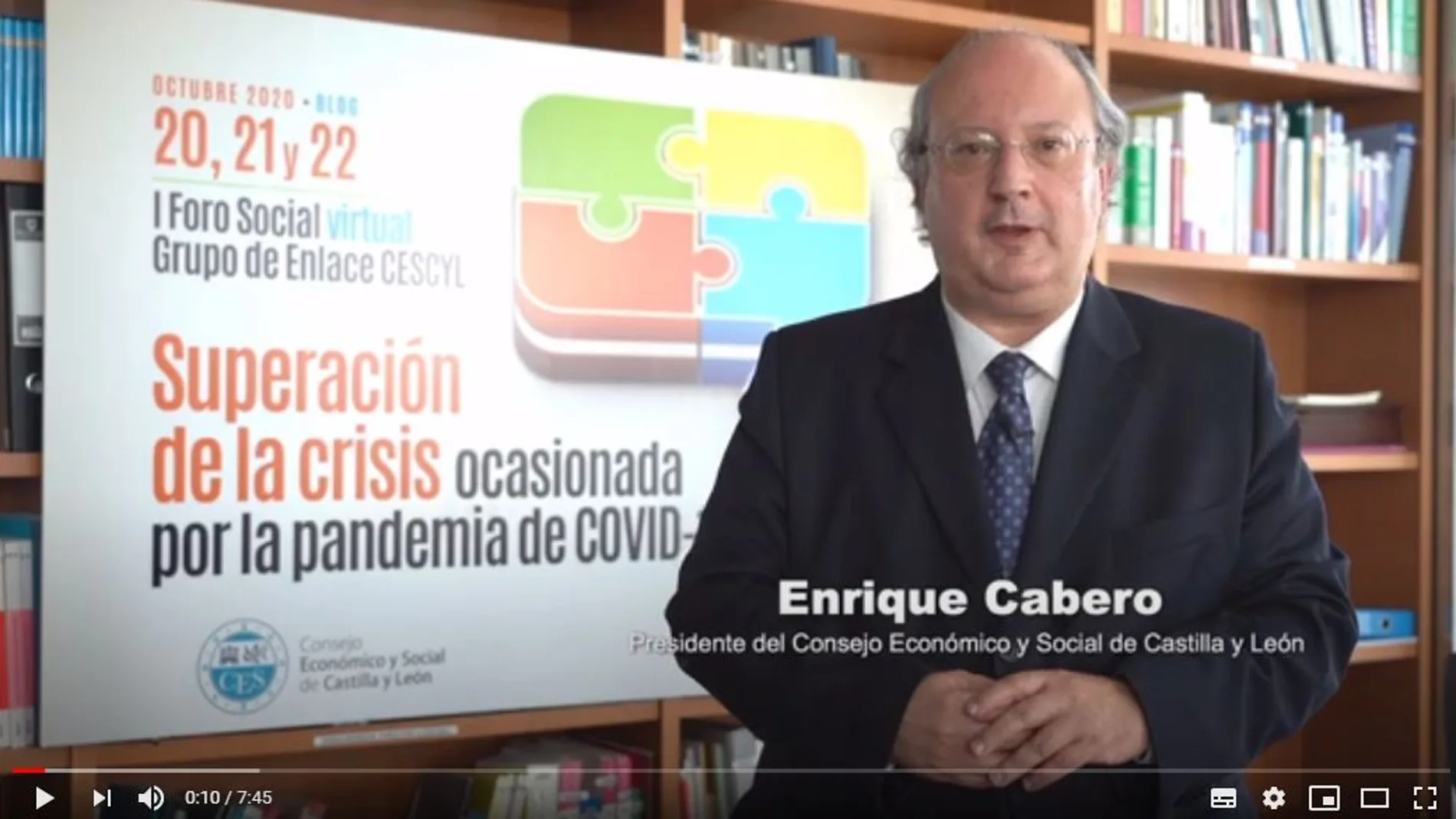 El presidente del CES, Enrique Cabero, inaugura el Foro