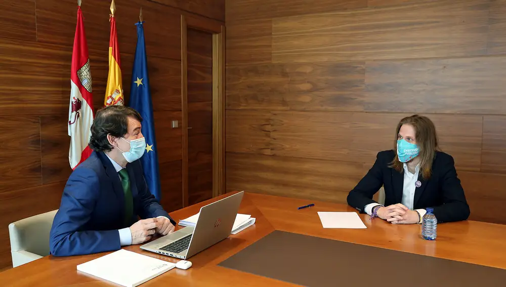 Pablo Fernández en su encuentro con el presidente de la Junta