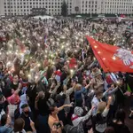 Manifestación de la oposición bielorrusa en Minsk el pasado agosto