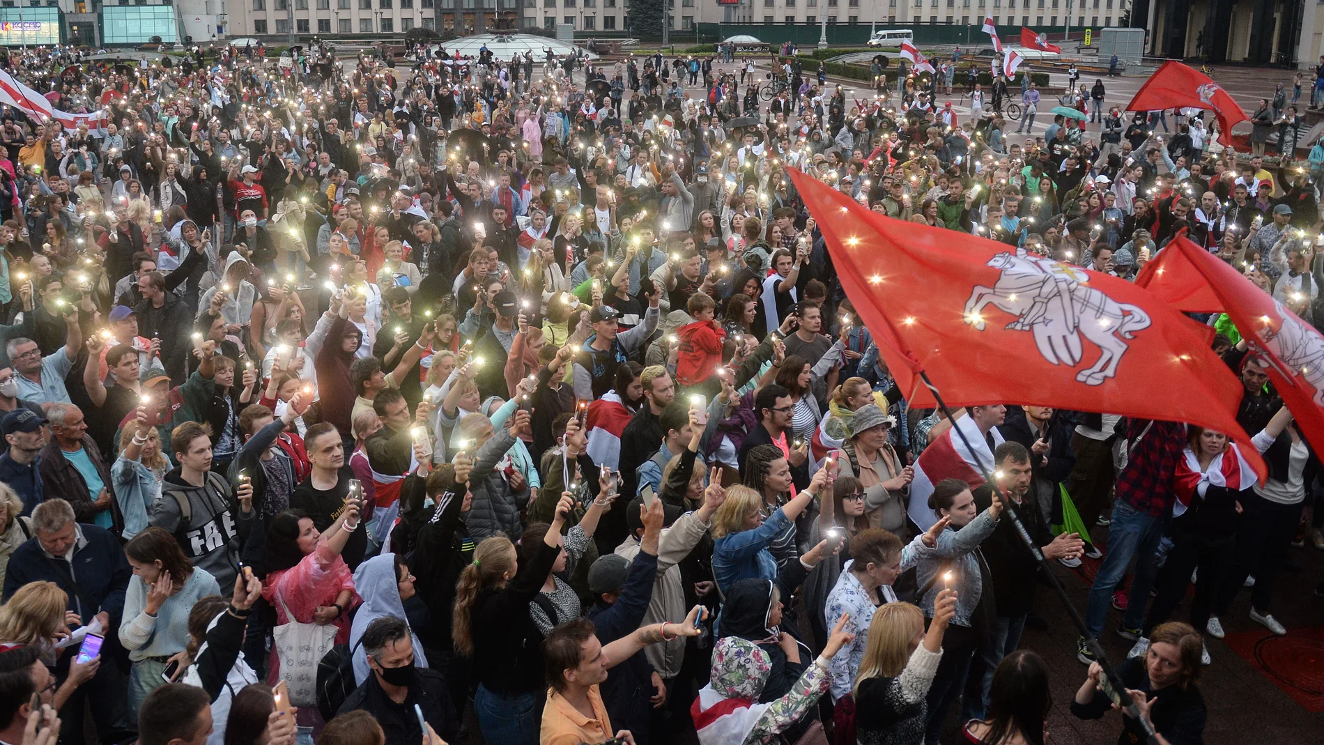 Manifestación de la oposición bielorrusa en Minsk el pasado agosto