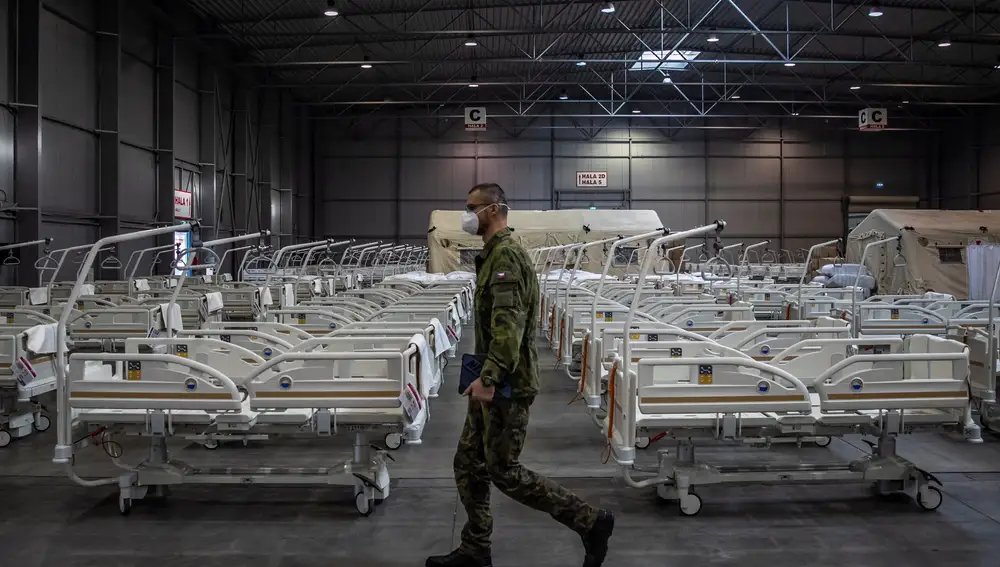 Hospital militar preparado para pacientes de coronavirus en la República Checa