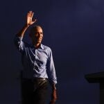 Barack Obama tras pronunciar su discurso en Filadelpfia