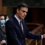 El presidente del Gobierno, Pedro Sánchez, anunció el jueves en el Congreso la paralización de la reforma para la renovación del CGPJ
