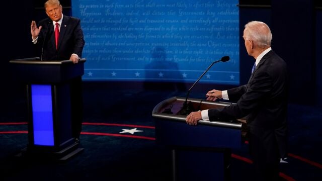 Trump y Biden en un momento del debate