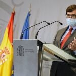 El ministro de Sanidad, Salvador Illa, da una rueda de prensa conjunta con presidente de la Junta de Castilla y León, Alfonso Fernández