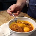 Receta de Sopa de ajo y Bacalao en el restaurante Fismuler