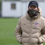 Simeone, en el último entrenamiento del Atlético