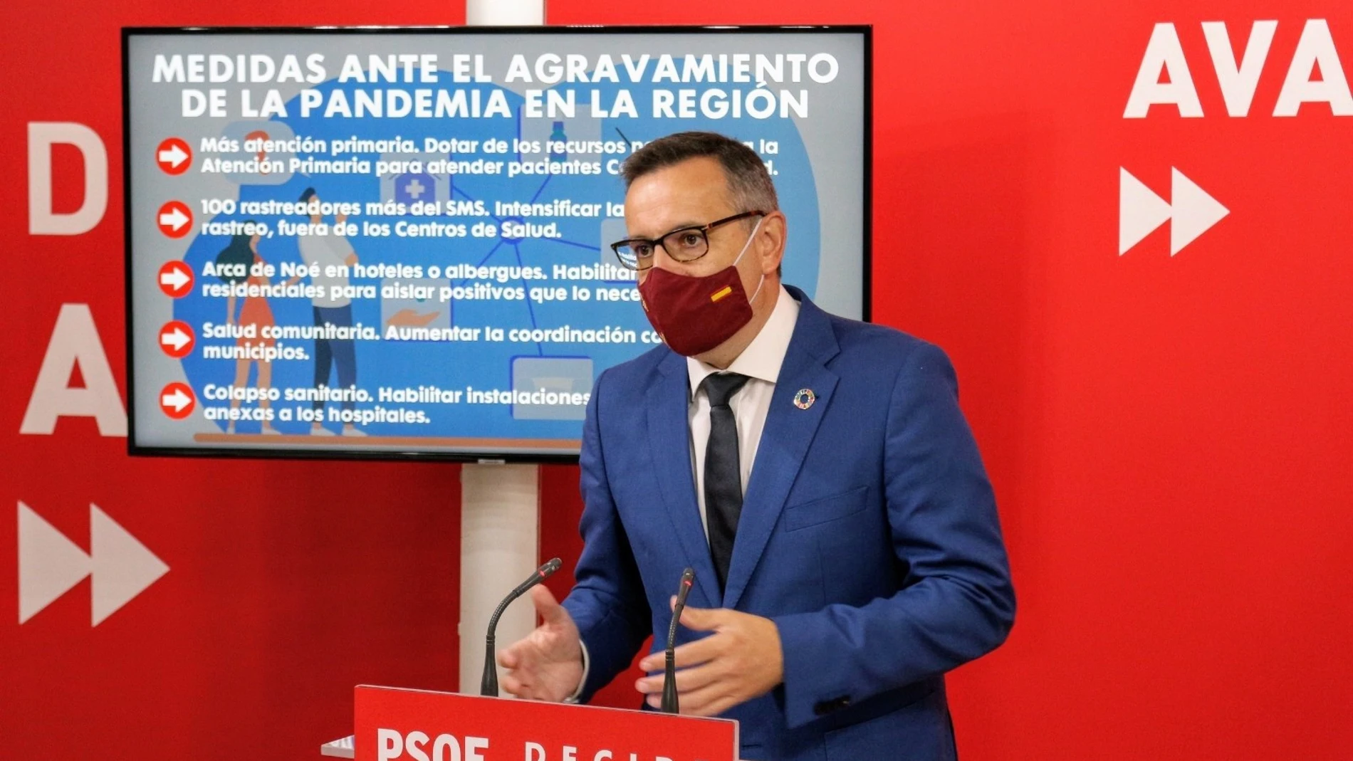 El secretario general del PSRM-PSOE y portavoz del Grupo Parlamentario Socialista, Diego ConesaPSRM26/10/2020