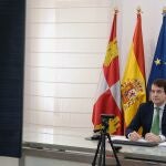 El presidente de la Junta de Castilla y León, Alfonso Fernández Mañueco asiste a la Conferencia de presidentes autonómicos que se celebra de forma telemática.
