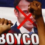 Manifestación contra el presidente Emmanuel Macron en Karachi (Pakistán)
