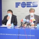 Jesús Cedazo (izda) y Santiago Aparicio presentan la instalación de la empresa Pistelli