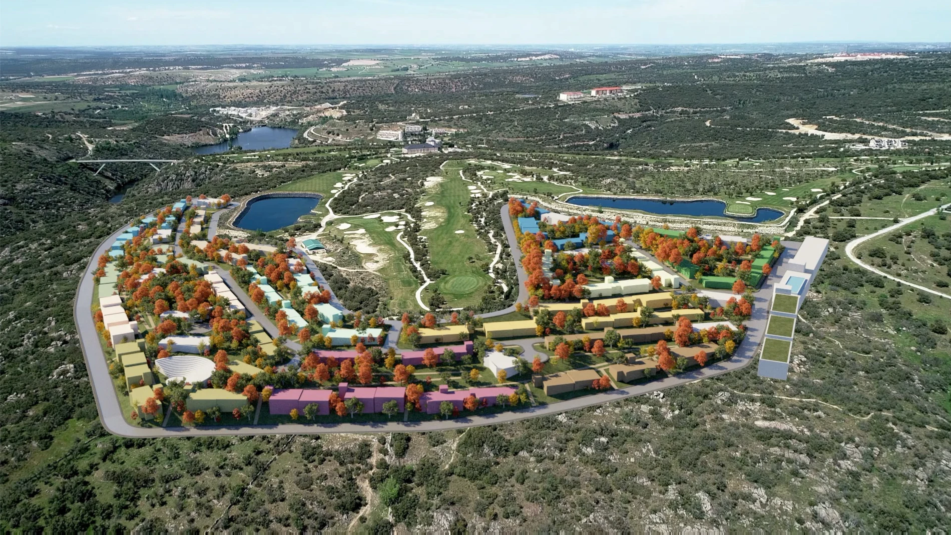 Vista aérea del resort residencial COMUNITI